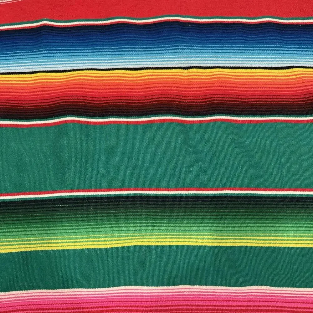 NWOT Vintage Mexican‎ Serape Saltillo Blanket Woven Stripes Southwest Wool 76x47